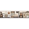 York Wallcoverings Country Keepsakes Family Shelf Border Removable Wallpaper Beige Taupe Black Brown Tan Red