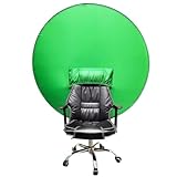 Echana エレコム クロマキー グリーンバック 背景 緑 布 クリーングリーンスクリーン 折り畳み式 部屋隠し 背景布 付き zoom web会議 円形 椅子取り付け 写真 撮影 在宅勤務 テレワーク コンパクト バーチャル背景 持ち運び 収納バッグ (110cm)