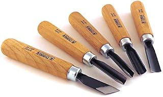 Narex Starter Wood Carving Chisel Set With Block of Wood, 5 pcs