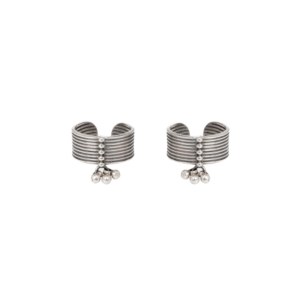 by Caratlane Antique Apis Mammas Heritage Toe Rings in 925 Silver for women-image-5