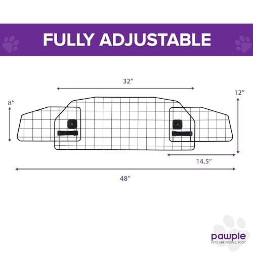Pawple Barreira de carro para cães compatível com Tesla® Model Y® Divisor grande ajustável para anim