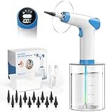 Featjoy Ear Wax Removal Kit, 2025 Electric Ear Cleaner with 12 Cleaning Modes & Real-Time Water Temp, Effective Ear Flushing Irrigation System for Multiple Earwax of Adults Kids, with 12 Tips, Basin