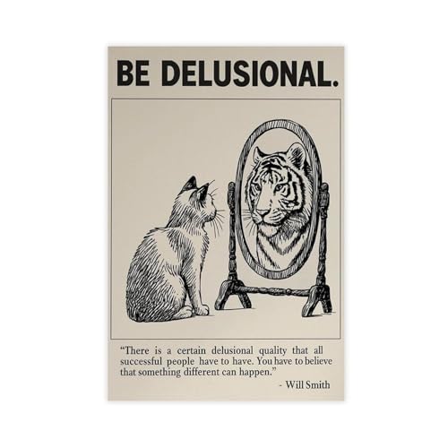 Poster chat et tigre A Successful Mindset 60x90 cm pour décoration murale