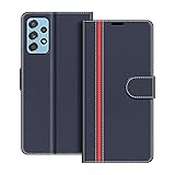 COODIO Handyhülle für Samsung Galaxy A52 Handy Hülle, Samsung Galaxy A52s 5G Hülle Leder Handytasche für Samsung Galaxy A52 4G 5G / Galaxy A52s 5G Klapphülle Tasche, Dunkel Blau/Rot
