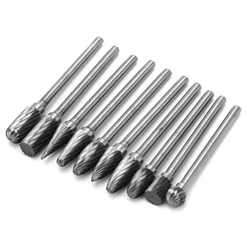 Juego de 10 fresas rotativas de carburo de tungsteno 1/8 miniatura 7