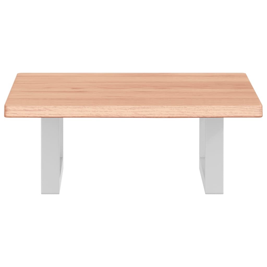 Tapa para lavabo de 40 x 60 cm, madera maciza de roble con soportes de acero blanco, diseño moderno, robusto y duradero, para baño, invitados, inodoro y baños pequeños