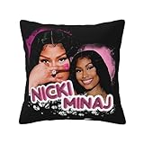 Gankdfbt Nicki Rapper Singer Minaj Throw Pillow Covers Soft Fashion Square Cushion Case for Sofa Chairs Bed Car 12'X12'