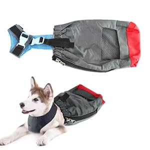 Hondentas, huisdierbeschermingstas voor verlamde achterpoten, ademend, slijtvaste transporttas, beschermt borst en ledematen voor verlamde huisdieren, honden (M)