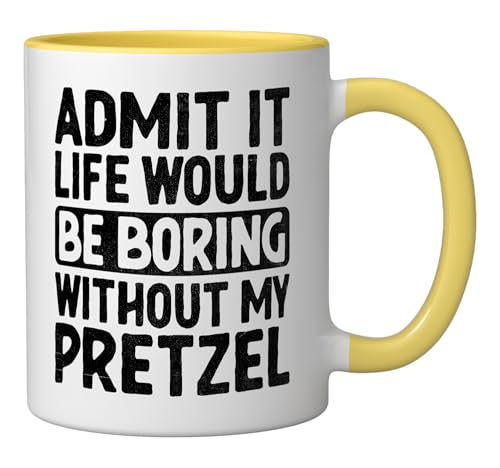 Taza de Cerámica 11 Onzas Amarillo y Blanco miniatura 2