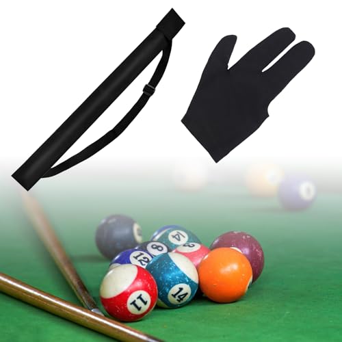 KARELLS Pool Queue Tasche - Billard Cue Case in Schwarz für 1/2 Snooker Stick Rod, 80cm - Billard Zubehör