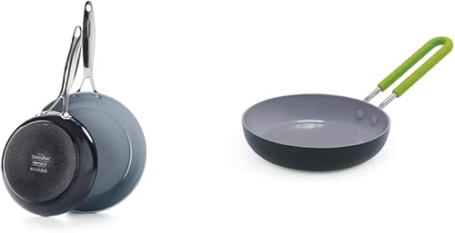 GreenPan - Juego de sartenes de cerámica anodizadas con Valencia Pro, aptas para inducción, anti-adherentes