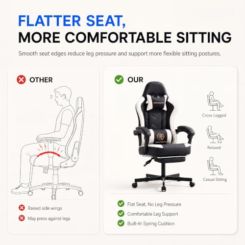 Kslysuty Gaming Chair with Footrest