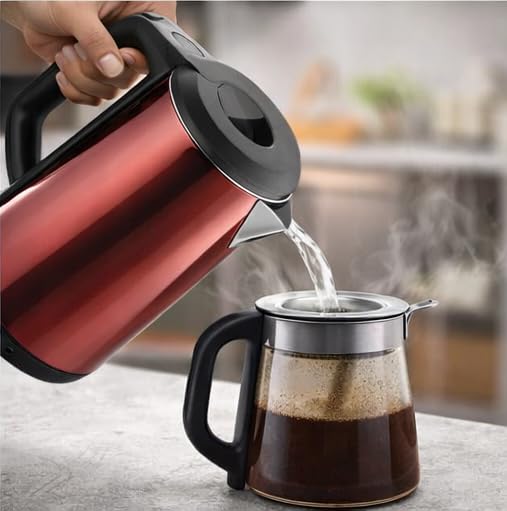 Image of NEEPRA Neepra Enterprise Electric Kettle 2 Liter | Stainless Steel Body | Fast Boiling | Auto Shut-Off & Boil Dry Protection | Ergonomic Handle | Ideal for Tea, Coffee & Instant Foods (Steel 2L)