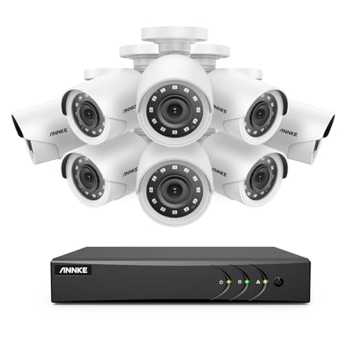 ANNKE 8CH 3K Lite AI DVR with Human & Vehicle Detection, Wired Security Camera System, H.265+ DVR with 8 x 1080p Outdoor CCTV Bullet Camera with Color Night Vision, Easy Remote Access, No HDD