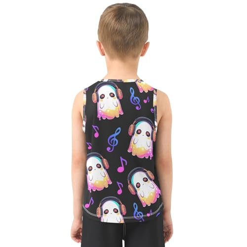 Boys' Tank Top Shirt Ghost Notes Pattern Sleeveless T-Shirts3