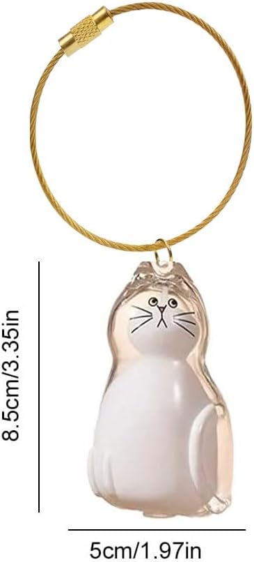 2 Pack Personalized Cat Fur Keepsake Keychain – Transparent Acrylic Cat-Shaped Memorial Pendant with Storage for Pet Lovers, Ideal Gift for Birthday or Remembrance image 2