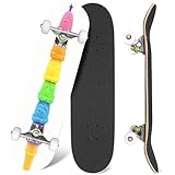 Skateboard six Scoops ice Cream Cone White candys Complete Skateboard 7 Layer Maple Wood Deck 31' x 8' Double Kick Concave Skateboards for Beginners Teens Adults