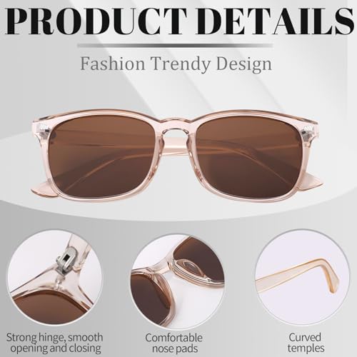 Image of Polarized Sunglasses for Women Men Night Vision Glasses Anti Glare | Yellow Anti Glare UV400 Lens, Lightweight Square Frame, for Day Night Use, Driving, Fishing, Cycling, Traveling