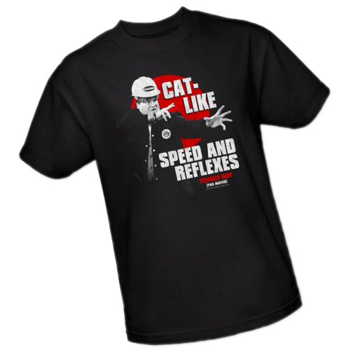 Cat-Like Speed and Reflexes - Tommy Boy Adult T-Shirt, Large Black