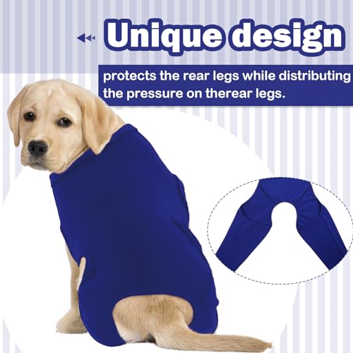 Hjyokuso Hundebody Nach Op Mit Bein, Wundschutzanzüge, Hinterbeinschutz, Anti-Wundlecken Body, E-Kragen Alternative, Hundeschenkel Schutz Bodysuit