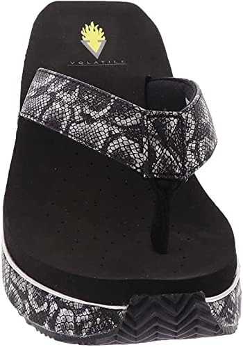 VOLATILE Women's Wedge Sandal, Black Python, 9 | Image 4