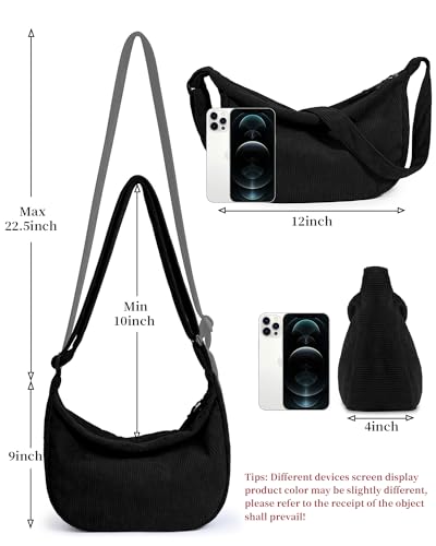 Image of Crossbody Crescent Bag for Women Men Trendy, Crescent Sling Bag with Adjustable Strap, 2 Zippers Lightweight