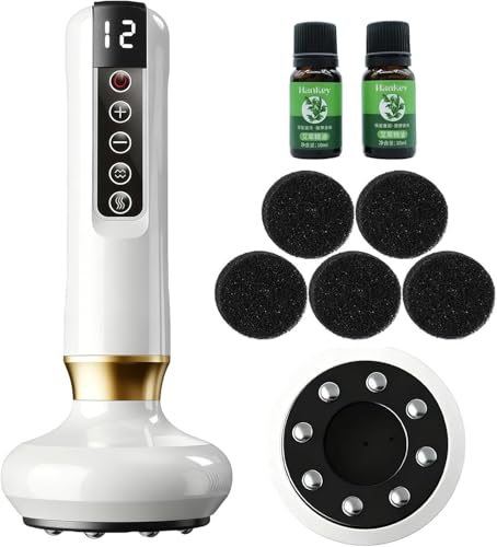 Wavy Chic Cellulite Massager, Anti Cellulite Massage Oil, Electric Cupping Therapy Set with 12 Suction Modess for Arms, Legs, Body & Back, Handheld Machine Masseur Anti-cellulite Silhouette Pro +