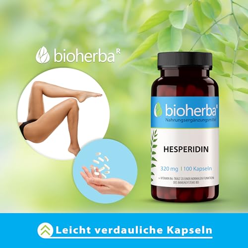 Hesperidin Kapseln –100 Stück mit 320 mg Hesperidin und Vitamin B6 von BIOHERBA PZN 19642646
