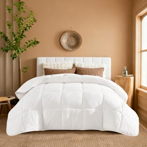 YnM Weighted Blanket Queen 25lbs The Heavy Oversized Weighted Comforter Warm & Fluffy Throw (White 25lbs 90 Lx90 W)