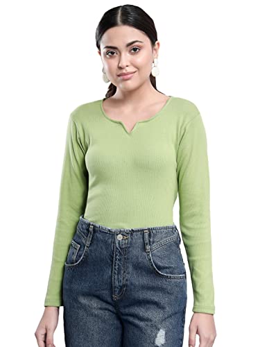 Image of Q - RIOUS Women's Solid Full Sleeve Scoop Neck Top
