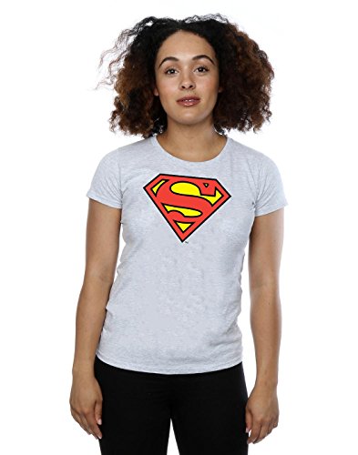 DC Comics Women's Superman Logo T-Shirt Medium Heather Grey