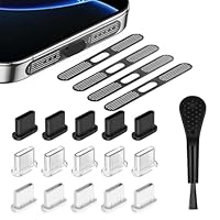 RXKFIGX 20-teiliges Set USB C Staubschutzstecker und Telefon-Lautsprecherabdeckung, Staubdichter Mesh-Aufkleber, Anwendbar auf iPhone 16/15 Serie, Typ C Port Für Meiste Typ-C Handy Tablet Zubehör