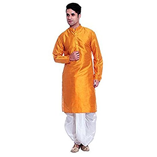 Kurta para hombre con dhoti en mezcla de seda conjunto tradicional