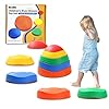 41opmgf7 Il - Balance Stepping Stones for Kids Toddlers Obstacle Course - 5 Durable Outdoor Toys Sensory Stepping Stones for Improving Toddler Coordination & Gross Motor Skills
