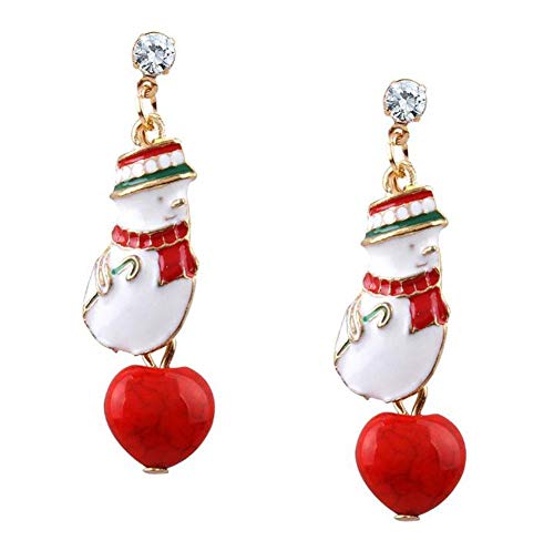 Preisvergleich Produktbild Nikgic. Weihnachtsohrring Schneemann Ohrstecker Weiß Ohrringe Schöne Legierung Ohrring 4 * 1 cm Weihnachtsdekoration Frauen Dame Mädchen