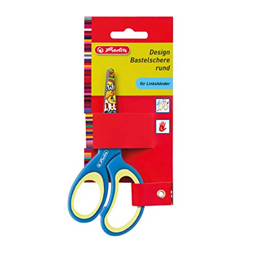 herlitz 10897163 Design Craft Scissors for Left-Handers, Round, Assorted Colours (No Choice of Colours)