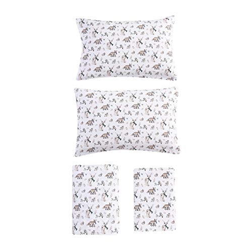 Image of Eddie Bauer - Flannel Sheets Queen Size, Anti-Pilling & Wrinkle Resistant Cotton, Touchably Soft for All-Season Comfort - Bed Sheets with Matching Pillowcases & Fitted Sheet (Woodland Friends Brown)