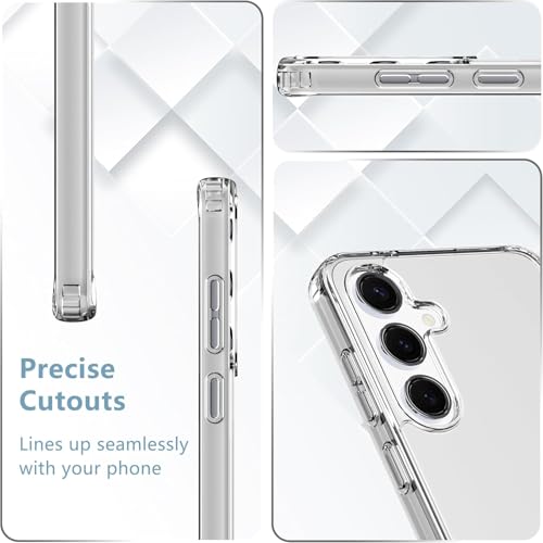 Image of NISHTECH for Samsung Galaxy S24FE 5G Premium Transparent Hybrid Soft Slim Dust Proof Back Case Cover with Camera Protection