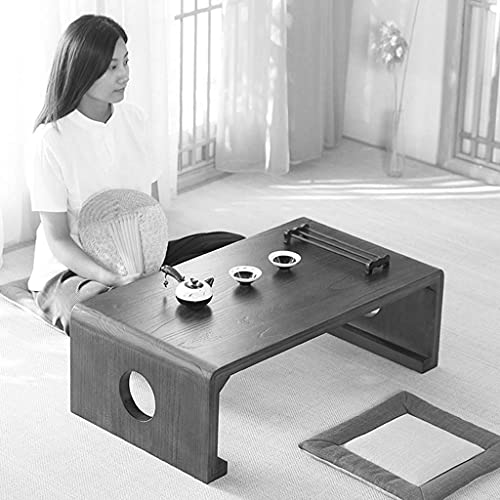 Table d'appoint en bois massif noir robuste et design minimaliste - 4