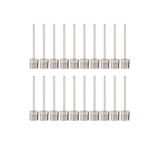 Pack of 20 Ball Pump Inflation Needle, Stainless Steel Air Pump Needles, Ideal for Blowing Up Football, Basketball, Volleyball and Other Sports Balls