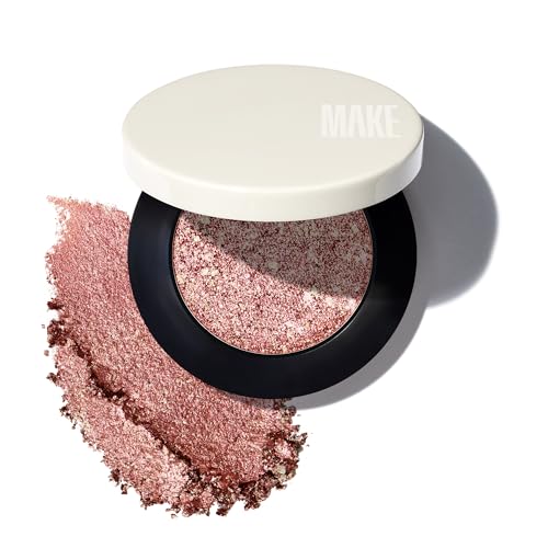 MAKE Beauty Multi-Chromatic Eye Shadow. Metal Reflecting Luminous Foil Finish Creamy Buildable Dimensional Long-wear Crease-proof Powder Eyeshadow Multichrome Shade - Blaze Bronze