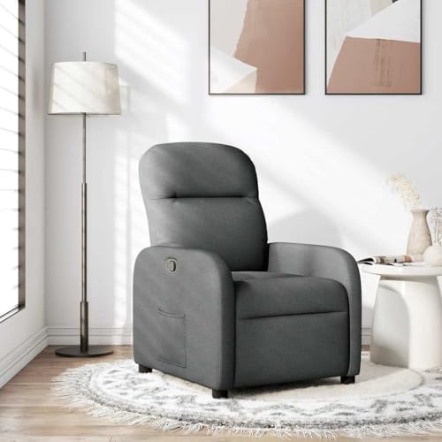 Recliner Chair for Living Room, Manual Recliner with Footrest, 135 Degree Adjustable, Dark Grey Fabric, Comfortable Lounge Chair for Relaxation, Reading, and Napping, Max Load 110kg