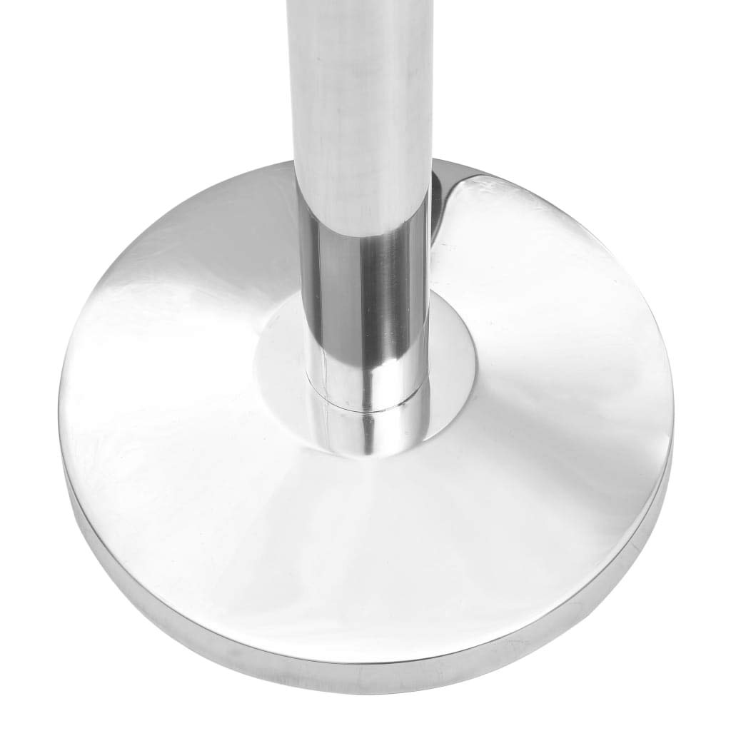 Sistema de guía personal de acero inoxidable con correa plateada de 93 cm de altura con banda de 48 x 2000 mm, 2 postes y 1 correa para control de acceso