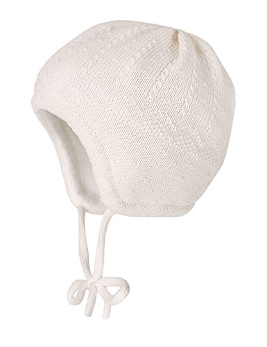 MaxiMo Mütze mit Struktur - Bonnet - Bébé fille, Weiß (wollweiß 38), 43 cm (Taille fabricant: 43)