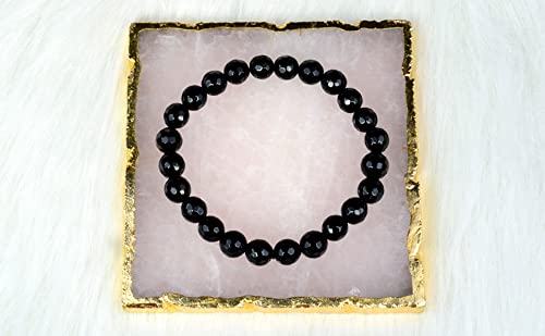 Image of Reiki Crystal Products Certified Natural Crystal Stone 8 mm Faceted /Diamond Cut Beads Bracelet for Men & Women | Reiki Charged Gemstone Bracelet | Multiple Crystal Variants Available