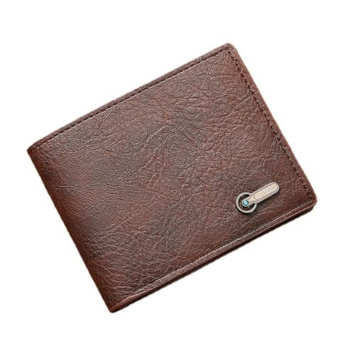 Men Wallet PU Money Bag Folding Card Bag(Coffee)3
