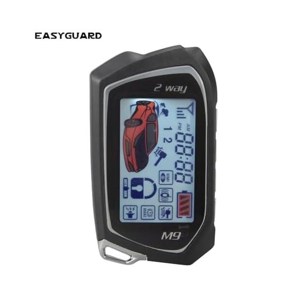 EASYGUARD EC207-M9 2 Way Car Alarm System with 1.73'' LCD Pager Display Push Start Button Remote Engine Timer Engine Start DC12V - Image 3