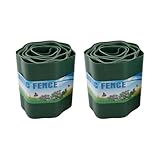 2 Stück Kunststoff-Gartenzaun-Raseneinfassung für Wege, Pflanzen und Blumen, flexibel und Landschafts-Trennwand für den Außenbereich