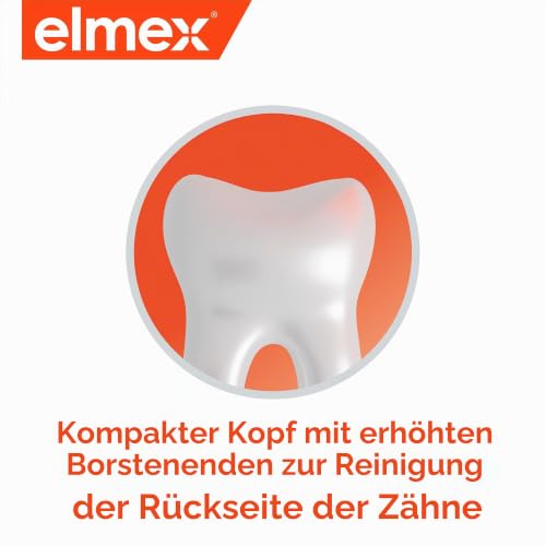 ELMEX - Zahnbürste gegen Karies – Griff mit 25% recyceltem Kunststoff – weich – sanfte und gründliche Reinigung der Zähne – Ansicht 4