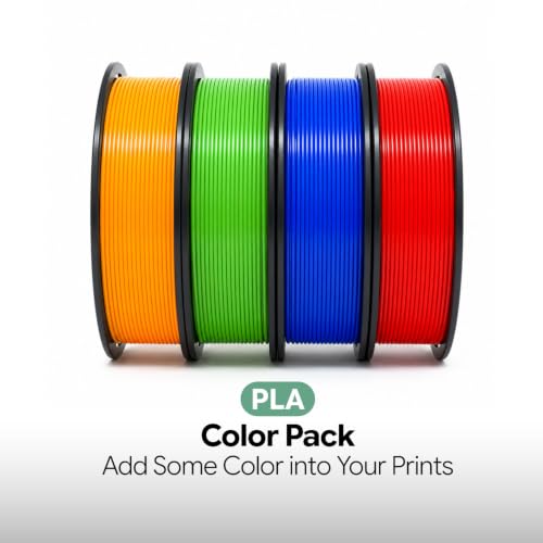 Image of Gizmo Dorks 1.75mm PLA 3D Filament 4 Color 200g Each Blue Green Orange Red | Eco Friendly Bioplastic, Multi Sample Trial Bundle Pack, Universal FDM Extrusion Fit, Small Project Starter
